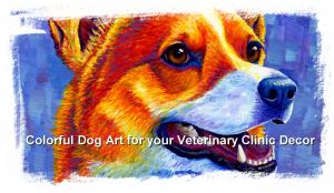 Colorful Expressive Dog Art for your Veterinary Clinic Decor